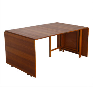 Iconic Super Expanding ‘Maria Flap’ Table in Teak by Bruno Mathsson, Sweden