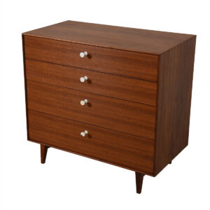 Rare Early Pair of George Nelson Thin-Edge Walnut Dressers for Herman Miller