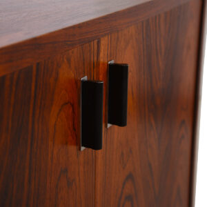 Harvey Probber Rosewood Compact Storage / Bar Cabinet with Chrome Legs