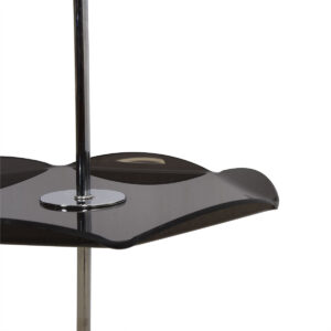 Mid Century Chrome Floor Lamp w / Fluted-Edge Lucite Table