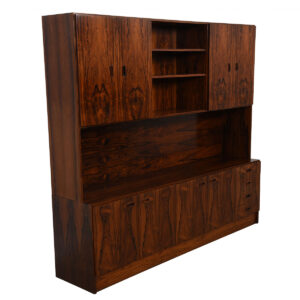 Extraordinary Danish Rosewood Double-Level Media / Storage & Display Cabinet