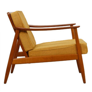Hans Olsen Danish Teak Arm Chair w/ Rattan Back