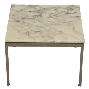 Mid Century Marble & Chrome Accent Table by Knoll.