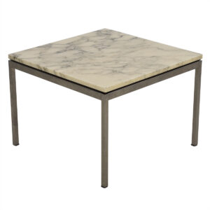 Mid Century Marble & Chrome Accent Table by Knoll.