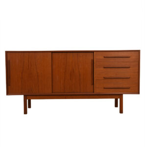 Slim Danish Modern Teak Sideboard / Credenza