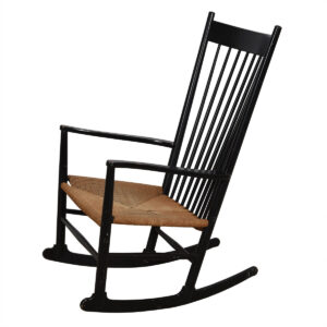 Hans Wegner J16 Black Danish Modern Rocking Chair