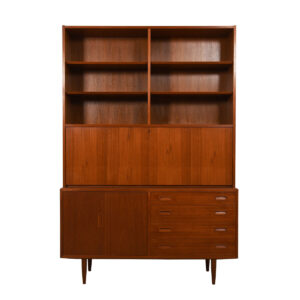 2-Piece Danish Modern Teak Secretary / Display / Locking Cabinet