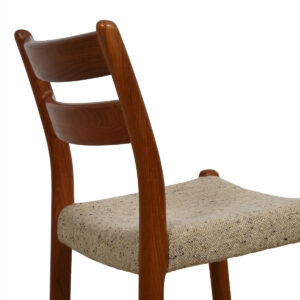 Set of 4 Danish Modern Dining Chairs in Thick Sculpted Solid Teak