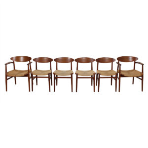 Rare Set of 6 Danish Teak Naestved Mobelfabrik Dining Chairs by Ejnar Larsen & Aksel Madsen