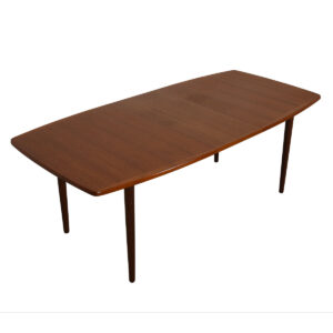 Norwegian Teak Expanding Curved-Edge Dining Table