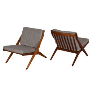 Dux Swedish Modern ‘Scissor’ Lounge Chairs – Pair