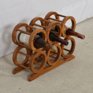 Teak 6-Bottle Wine Rack