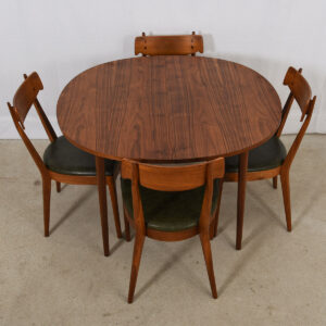 1950’s Expanding Walnut Dining Table + 6 Dining Chairs