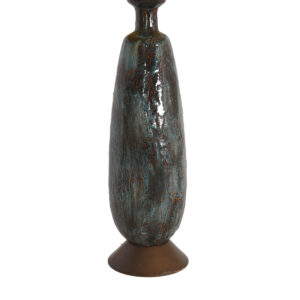 MCM Tall Art Pottery Table Lamp Stunning Drip / Lava Style Glaze