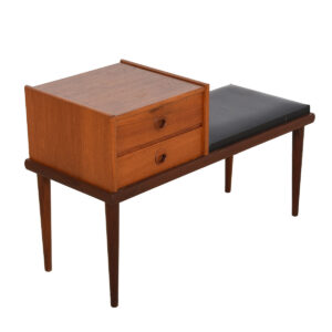 Mid Century Modern Low ‘Telephone Table’ / Padded Bench