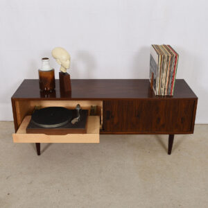 Compact & Low Danish Rosewood Media / Storage Cabinet