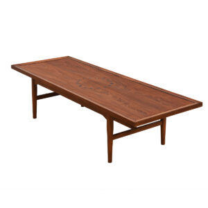 Mid Century Modern Walnut Coffee Table w/ Dark Inlays