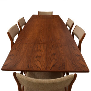 Danish Modern Teak Curved Expanding Dining Table