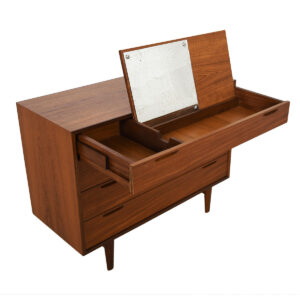Compact Danish Kofod-Larsen Teak 4 Drawer Chest w/ Vanity