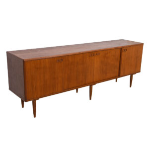 88″ Long & Sleek Danish Modern Teak Designer Sideboard