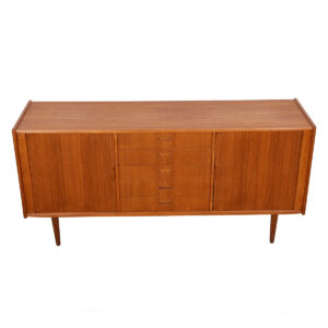 Falster Danish Modern Teak Tambour Door Sideboard / Dresser