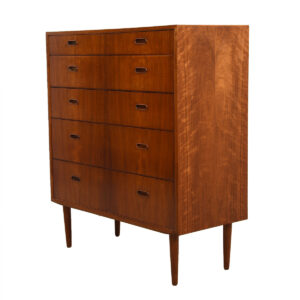 Danish Modern Walnut Tall Chest / Dresser by Falster