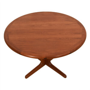 Danish Modern Expanding Round Dining Table w/ Leaf