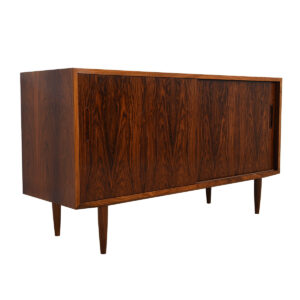 Compact 54″ Danish Rosewood Sideboard / Media Cabinet