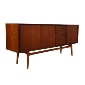 Swedish Modern Teak Sliding Door Sideboard / Credenza