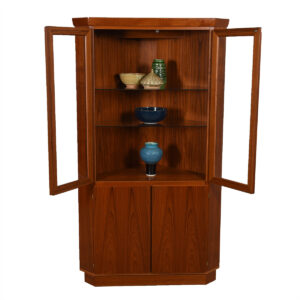 Danish Teak Corner Display Cabinet
