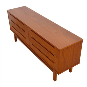 Teak Danish Modern 6 Drawer Dresser by Torring, Denmark