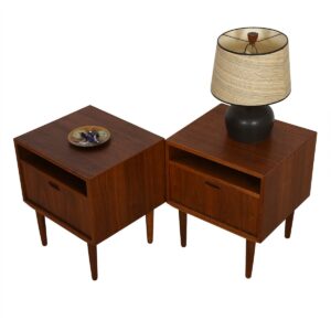 Pair of Danish Modern Walnut Night Stands — Accent Tables by Falster