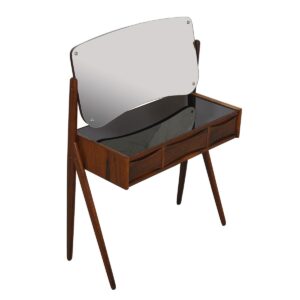 Danish Rosewood Splayed Leg Pivot-Mirrored Vanity