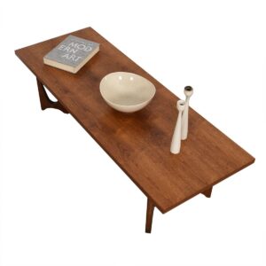 Mid Century Walnut Brasilia Style Coffee Table