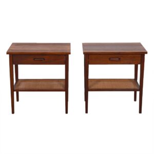 Pair of MCM Walnut Night Stands / End Tables