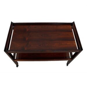 Danish Modern Rosewood Rolling Serving / Bar Cart