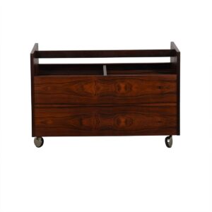 Gorgeous & Functional – Danish Rosewood Vinyl + Magazine Cart