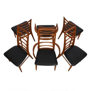 Set of 6 (2 Arm + 4 Side) Koefoeds Hornslet Danish Teak Dining Chairs