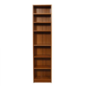 Tall Skinny Danish Modern Teak Adjustable Bookcase