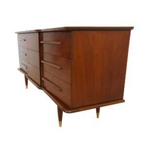 Mid Century Modern 9-Drawer Walnut Dresser