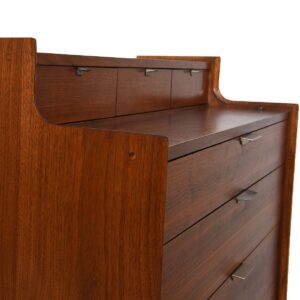Mid-Century Modern Walnut Tall Dresser in the Manner of Paul McCobb
