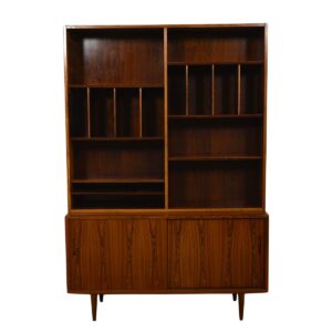 Danish Rosewood 2 Pc. Sliding Door Bookcase / Display Top Cabinet