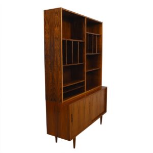 Danish Rosewood 2 Pc. Sliding Door Bookcase / Display Top Cabinet