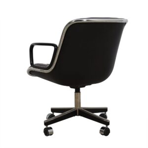 Charles Pollock Vintage Leather Knoll Executive Arm Chair