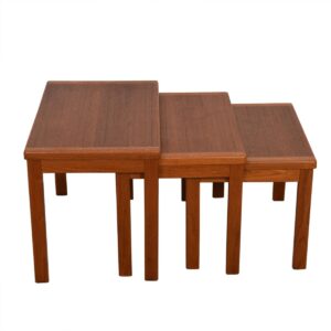 Set of 3 Danish Modern Nesting Tables in Teak