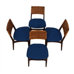 Set of 4 Petite 1950’s Dining Chairs w/ New Upholstery.