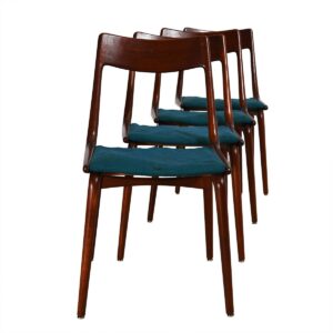 Boomerang Danish Dining Chairs – Set of 4 by Alfred Christensen.