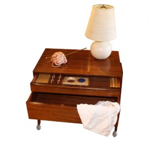 Danish Modern Rosewood Sewing Table / Cart