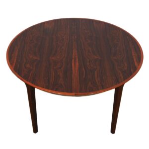 Kai Kristiansen Danish Rosewood Round-to-Oval Expanding Dining Table