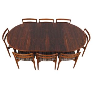 Kai Kristiansen Danish Rosewood Round-to-Oval Expanding Dining Table